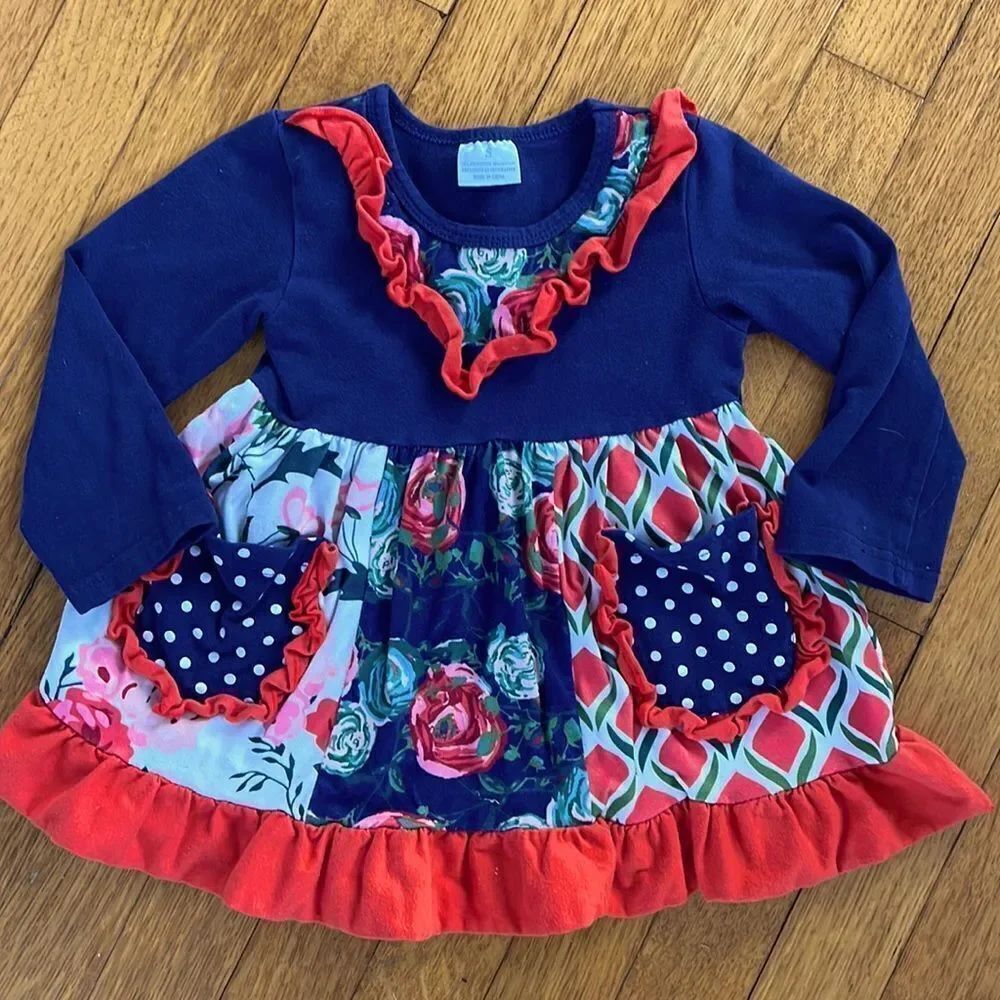 Multi colored Ruffle Dress 🧡 - Picture 1 of 4